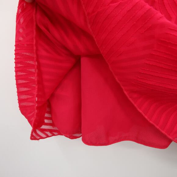 Anthropologie Amadi Top Hot Pink Ruffle Textured Lined Preppy Flowy Scoop Neck - Picture 8 of 11